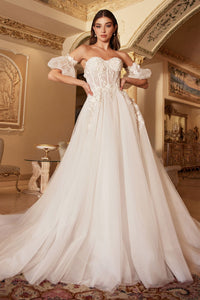 Noella Wedding Dress Strapless Lace Ballgown Bridal Gown 7401103HKR  Cinderella Divine A1103W LaDivine A1103W