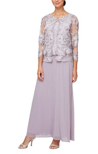 Amanda Formal Dress with Lace Jacket Mothers Gown 94081122422THR-SmokeyOrchid SAMPLE IN STORE