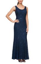 Load image into Gallery viewer, Bernadette Formal Dress Long Lace Jacket with Dress Mothers Gown 94081122452TII-Navy SAMPLE IN STORE

