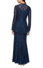 Load image into Gallery viewer, Bernadette Formal Dress Long Lace Jacket with Dress Mothers Gown 94081122452TII-Navy SAMPLE IN STORE
