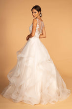 Load image into Gallery viewer, Bonnie Wedding Dress Scoop Neckline with Multi-Layer Skirt G2599HKR-Ivory/champagne

