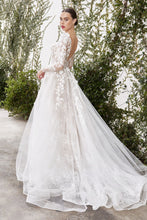 Load image into Gallery viewer, Brianna Long Sleeve Floral Lace Wedding Dress 7401067HKR
