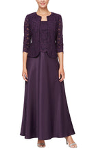 Load image into Gallery viewer, Colleen Formal Dress Removable Lace Jacket with One Piece Gown Mothers Gown 94081122326TTK-Eggplant SAMPLE IN STORE
