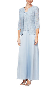 Colleen Formal Dress Removable Lace Jacket with One Piece Gown Mothers Gown 94081122326TTK-Hydrangea  SAMPLE IN STORE