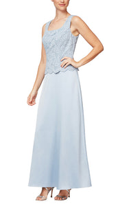 Colleen Formal Dress Removable Lace Jacket with One Piece Gown Mothers Gown 94081122326TTK-Hydrangea  SAMPLE IN STORE