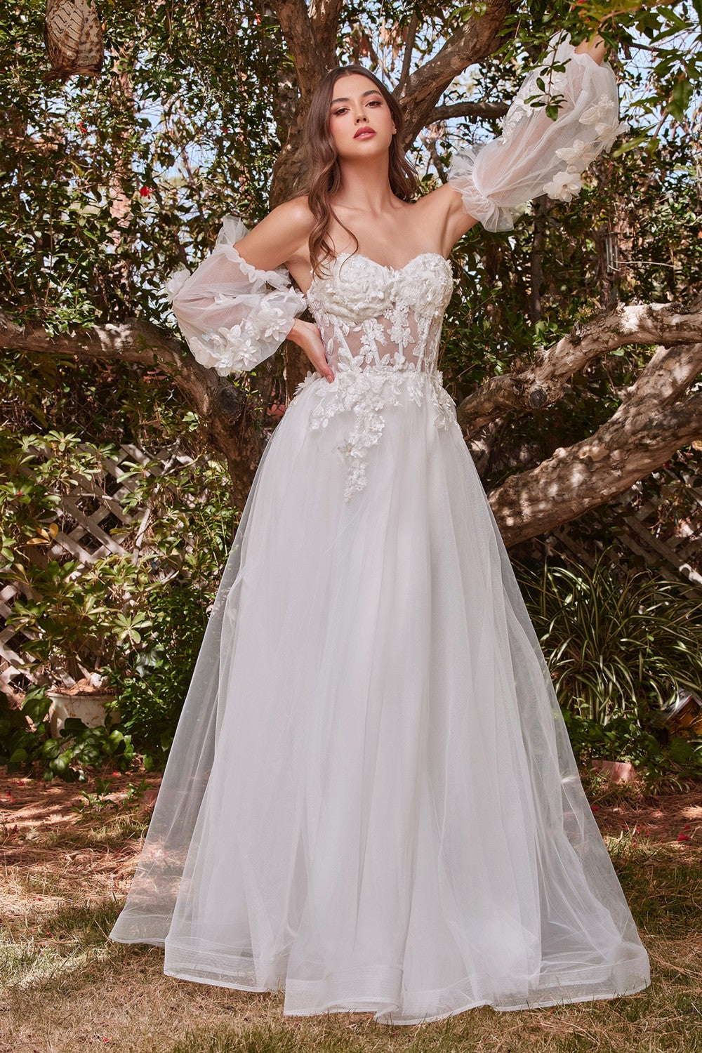 Sparkling Wedding Dress With Detachable Skirt – D&D Clothing