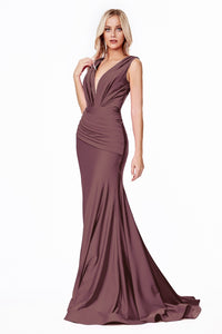 Denise Bridesmaid Dress Sleeveless Fitted Gown 740912WR-DeepMauve SAMPLE IN STORE