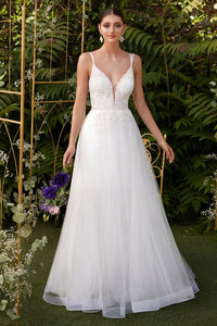 Donna Wedding Dress Beaded Bodice with Full Skirt Bridal 740154XR-OffWhite