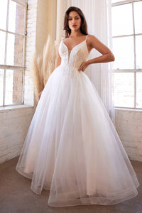Donna Wedding Dress Beaded Bodice with Full Skirt Bridal 740154XR-OffWhite SAMPLE IN STORE