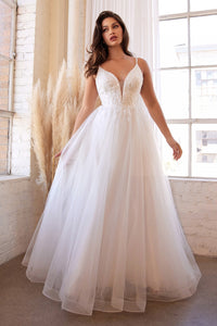 Donna Wedding Dress Beaded Bodice with Full Skirt Bridal 740154XR-OffWhite SAMPLE IN STORE