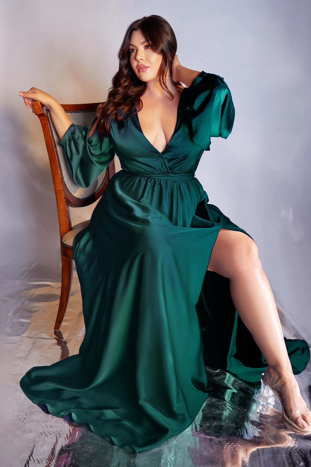 Doreen Long Sleeve Bridesmaid Dress in Emerald Doreen 7407475KK-Emerald