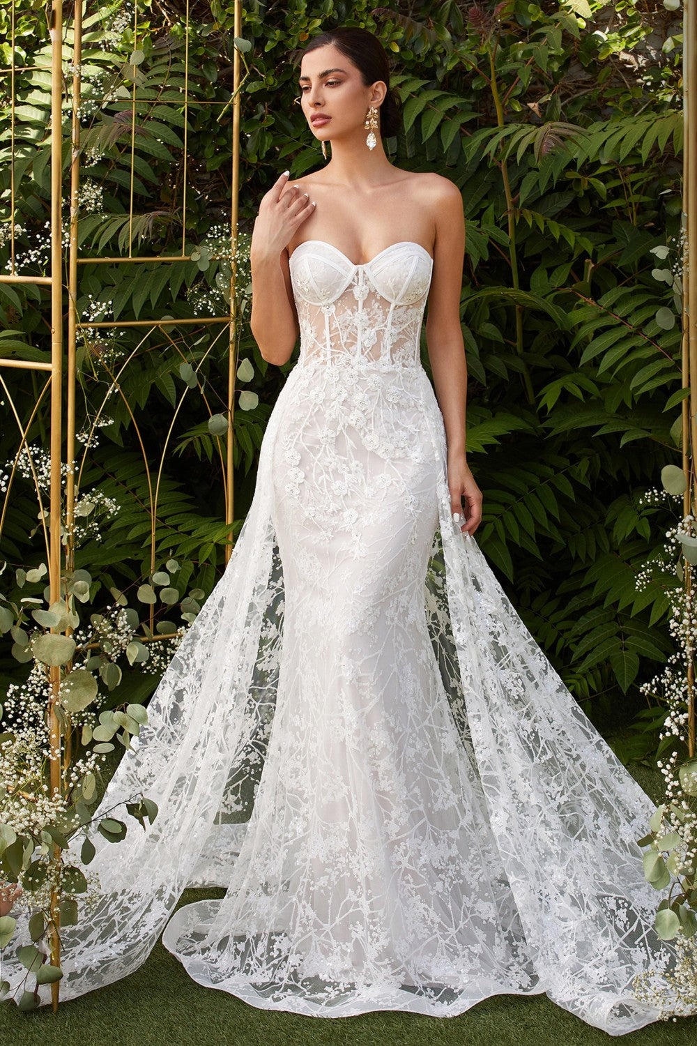 Jovani Bridal 06610 | Off White Embellished Strapless Dress