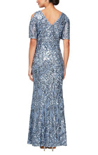 Load image into Gallery viewer, Garden Sequin Dress with Flutter Sleeve Mothers Dress 9408196611TIR-Hydrangea SAMPLE IN STORE
