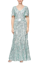 Load image into Gallery viewer, Garden Sequin Dress with Flutter Sleeve Mothers Dress 9408196611TIR-IceSage SAMPLE IN STORE
