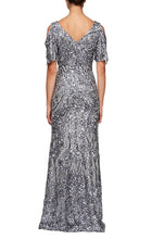 Load image into Gallery viewer, Garden Sequin Dress with Flutter Sleeve Mothers Dress 9408196611TIR-Silver SAMPLE IN STORE
