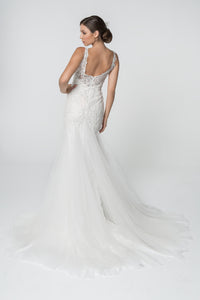Gracie Wedding Dress Mermaid Tulle Bottom Bridal Gown 2602815TKR-Ivory
