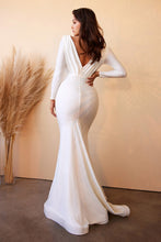 Load image into Gallery viewer, Hayley Wedding Dress Body Hugging Long Sleeve Gown 740169XR-White SAMPLE IN STORE
