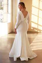 Load image into Gallery viewer, Hayley Wedding Dress Body Hugging Long Sleeve Gown 740169XR-White SAMPLE IN STORE
