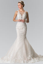 Load image into Gallery viewer, Irene Wedding Dress Sheer Neck and Back Mermaid Bridal Gown 2602369IRR-Ivory SAMPLE IN STORE
