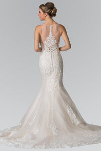 Irene Wedding Dress Sheer Neck and Back Mermaid Bridal Gown 2602369IRR-Ivory SAMPLE IN STORE