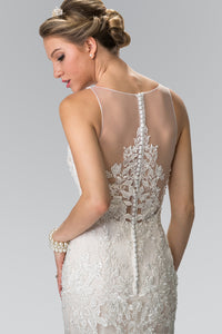 Irene Wedding Dress Sheer Neck and Back Mermaid Bridal Gown 2602369IRR-Ivory SAMPLE IN STORE