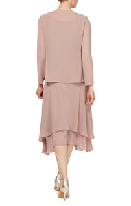 Jackie Formal Dress with Short Skirt and Jacket Mothers Dress 940116184AK-Cashmere