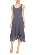 Load image into Gallery viewer, Jackie Formal Dress with Short Skirt and Jacket Mothers Dress 940116184AK-Steel
