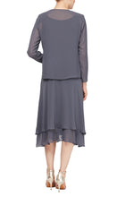 Load image into Gallery viewer, Jackie Formal Dress with Short Skirt and Jacket Mothers Dress 940116184AK-Steel
