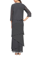 Load image into Gallery viewer, Joleen Formal Dress Long Tiered Dress with Jacket Mothers Gown 9408192001TIR-Charcoal
