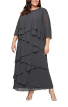 Load image into Gallery viewer, Joleen Formal Dress Long Tiered Dress with Jacket Mothers Gown 9408192001TIR-Charcoal
