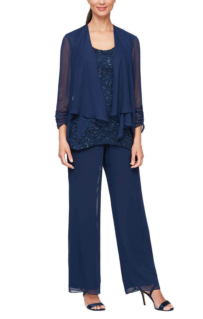 Judy Formal Pantsuit with Removable Jacket Mothers Gown 9408192002TTK-Navy