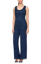 Load image into Gallery viewer, Judy Formal Pantsuit with Removable Jacket Mothers Gown 9408192002TTK-Navy
