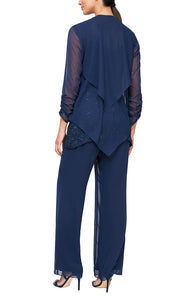 Judy Formal Pantsuit with Removable Jacket Mothers Gown 9408192002TTK-Navy