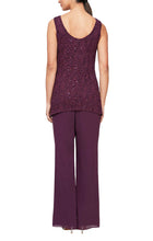 Load image into Gallery viewer, Judy Formal Pantsuit with Removable Jacket Mothers Gown 9408192002TTK-Raisin SAMPLE IN STORE

