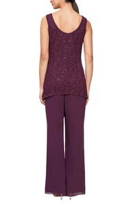 Judy Formal Pantsuit with Removable Jacket Mothers Gown 9408192002TTK-Raisin SAMPLE IN STORE