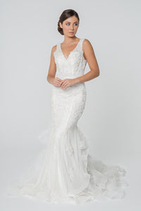 Juno Wedding Dress Mermaid with Ruffles Bridal Gown 2602814TWR-LightIvory SAMPLE IN STORE