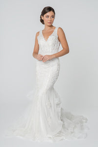 Juno Wedding Dress Mermaid with Ruffles Bridal Gown 2602814TWR-LightIvory