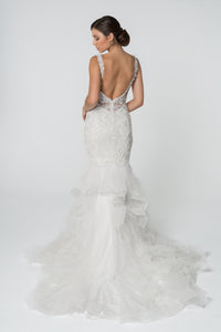Juno Wedding Dress Mermaid with Ruffles Bridal Gown 2602814TWR-LightIvory SAMPLE IN STORE
