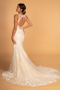 Kelly Wedding Dress Halter Neckline with Keyhole Back 2602598IRR-Ivory/champagne SAMPLE IN STORE