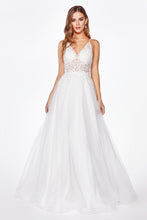 Load image into Gallery viewer, Leesa Sheer Bodice with Full Skirt Wedding Gown 740897XR-SoftWhite SAMPLE IN STORE
