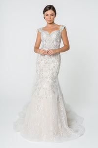 Lynn Wedding Dress Jewel Encrusted Lace Mermaid Bridal Gown 2602822HAR-Ivory/champagne