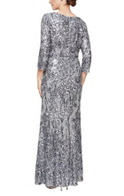 Load image into Gallery viewer, Maureen Sequin Dress with 3/4 Sleeve Mothers Dress 9408196796TIR-Silver SAMPLE IN STORE
