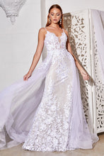 Load image into Gallery viewer, Nora Wedding Dress with Tulle Train and Lace accents on bodice. 740931EE-OffWhite
