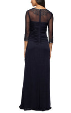 Load image into Gallery viewer, Notebook Formal Dress Beaded Neckline Mothers Gown Notebook-940132833TTR-DarkNavy Available in Plus &amp; Petites  SAMPLE IN STORE
