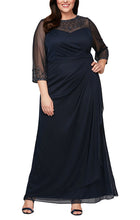 Load image into Gallery viewer, Notebook Formal Dress Beaded Neckline Mothers Gown Notebook-940132833TTR-DarkNavy Available in Plus &amp; Petites  SAMPLE IN STORE
