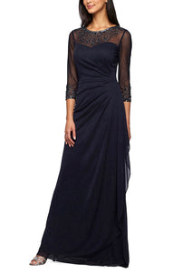 Notebook Formal Dress Beaded Neckline Mothers Gown Notebook-940132833TTR-DarkNavy Available in Plus & Petites  SAMPLE IN STORE