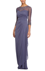 Notebook Formal Dress Beaded Neckline Mothers Gown Notebook-940132833TTR-Violet Available in Petites