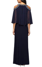 Load image into Gallery viewer, Panama Beaded Neckline Open Shoulder Mothers Dress 9401351319TIK-Navy   SAMPLE IN STORE
