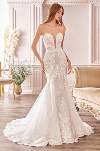 Patrice Wedding Dress Strapless Lace Mermaid 740928HXR-OffWhite/Nude SAMPLE IN STORE