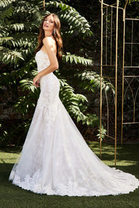 Patrice Wedding Dress Strapless Lace Mermaid 740928HXR-OffWhite/Nude SAMPLE IN STORE